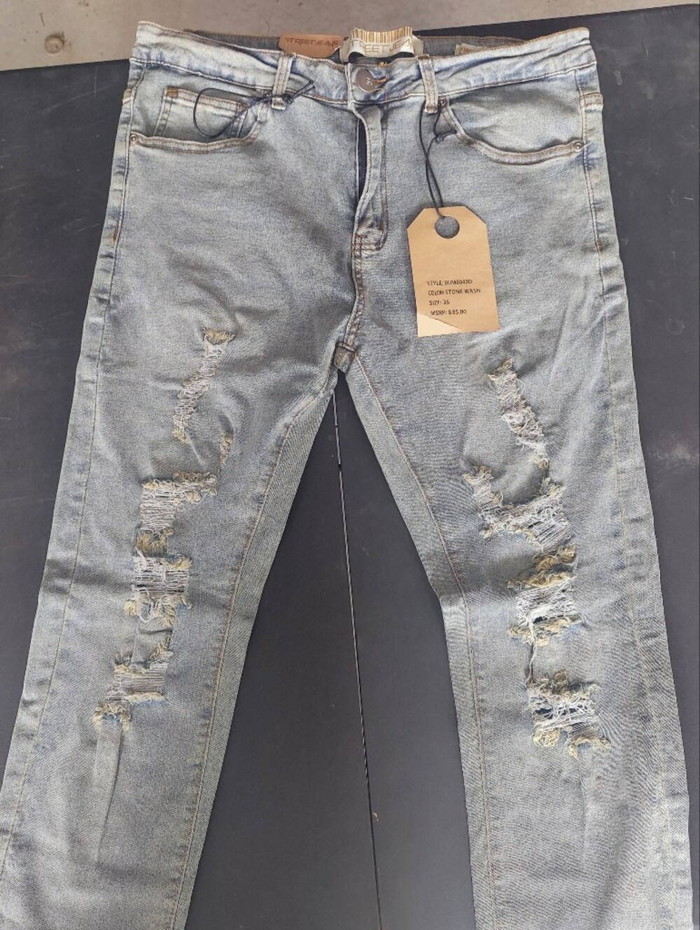Men's Distressed Light Blue Skinny Jeans